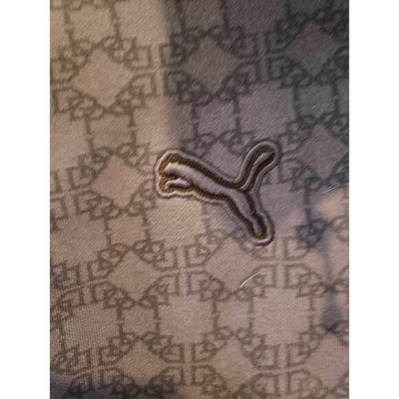 Puma X Dapper Dan Sweatshirt Jacket 1/4 Zip Navy All Over Logo Sz L Pockets - Picture 5 of 11